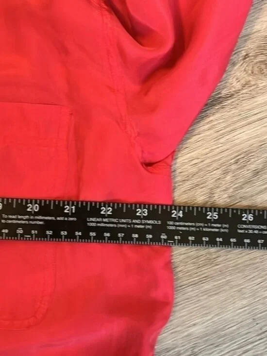 Robert Stock Vintage Silk Button Front Red Professional Long Sleeve Shirt Large - Picture 13 of 14